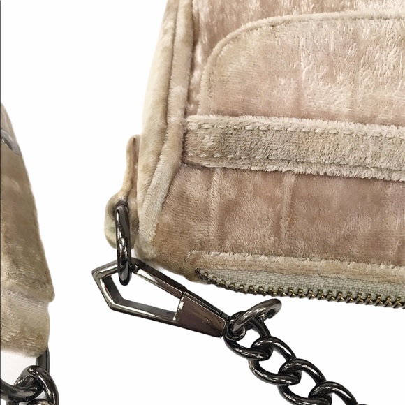 Rebecca Minkoff Mini MAC Velvet Crossbody Bag Tan - Picture 14 of 16